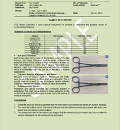 Surgical Instruments Staining Analysis